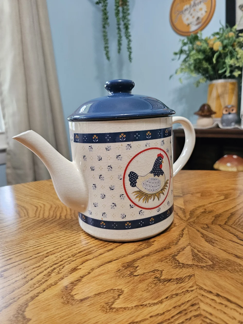 Vintage 80s Country Nesting Hen Ceramic Teapot Grandmacore Cottagecore